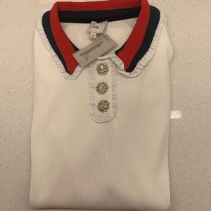 River Island Collared Jewel Short Sleeve Top